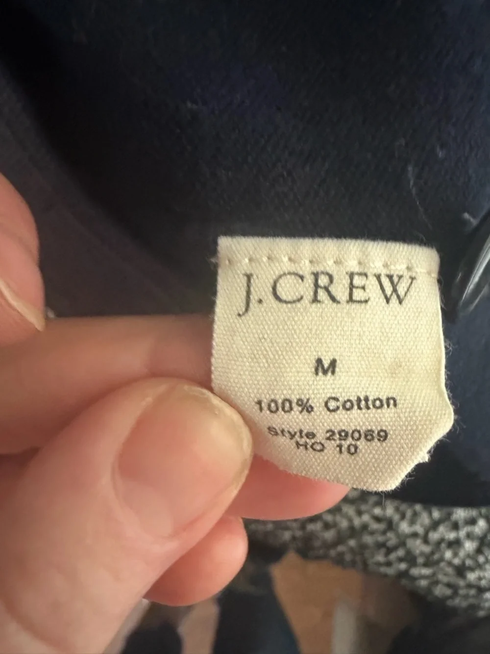 J.Crew navy blue shawl collar pullover sweater kangaroo pocket medium.